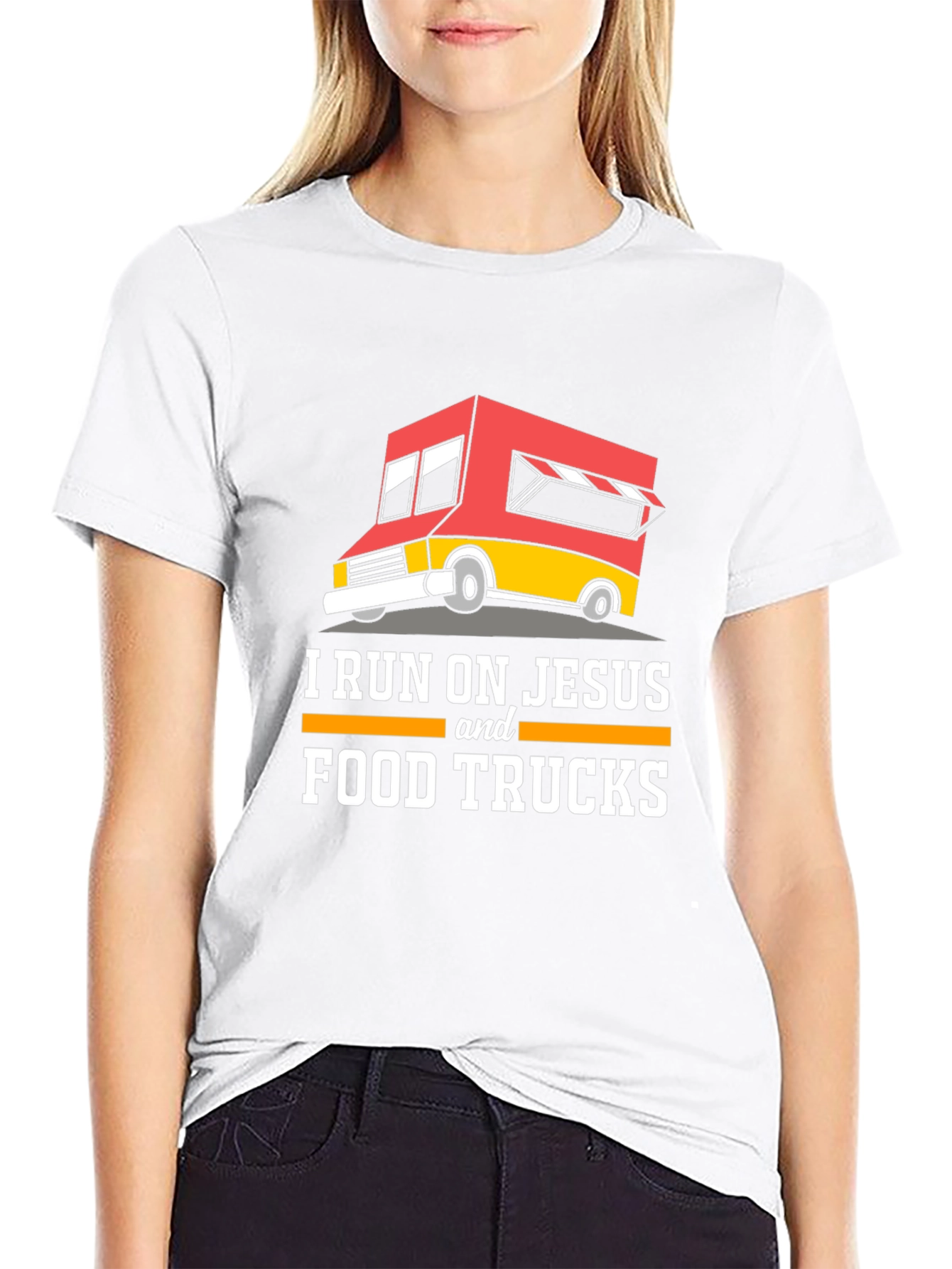 I Run on Jesus and Food Trucks T-Shirt