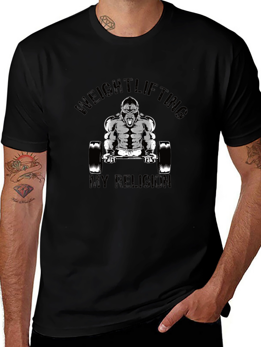 Weightlifting Gorilla Black T-Shirt