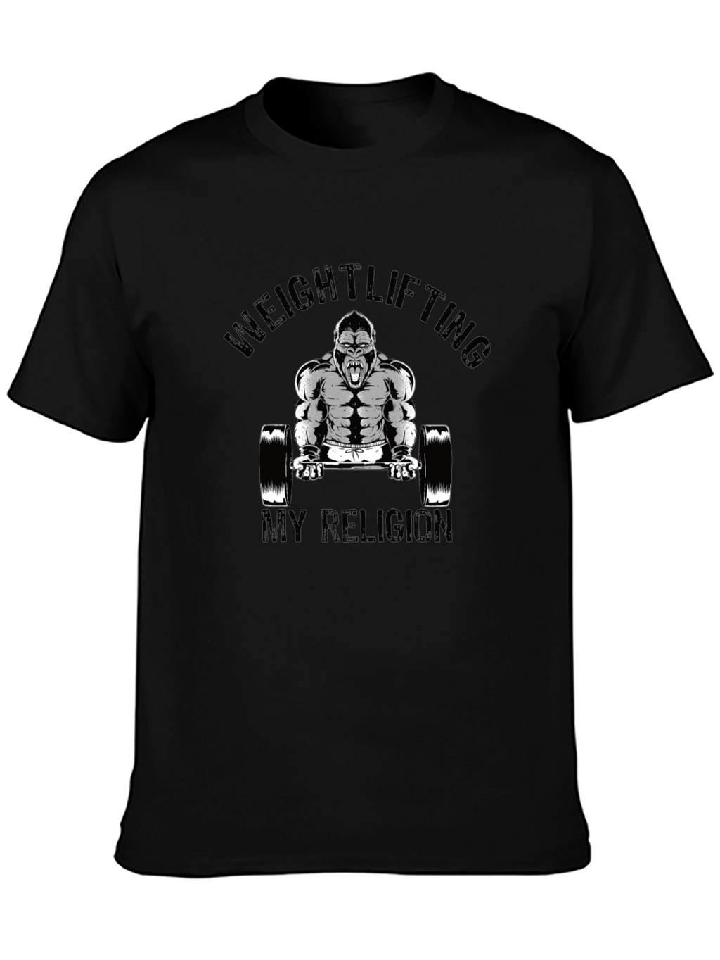 Weightlifting Gorilla Black T-Shirt
