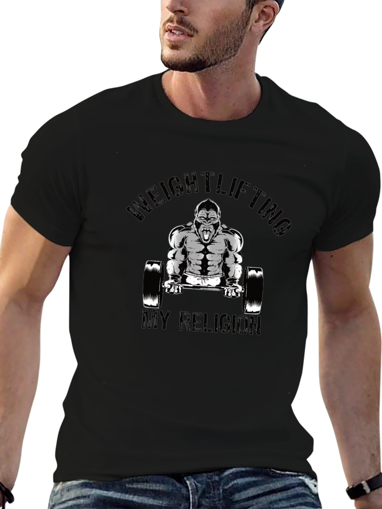 Weightlifting Gorilla Black T-Shirt