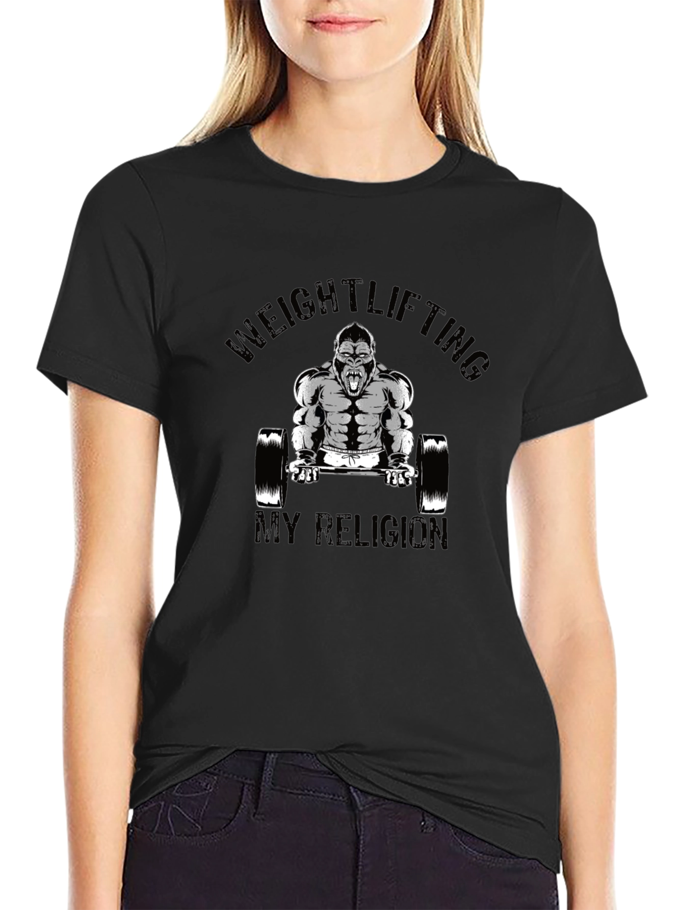 Weightlifting Gorilla Black T-Shirt