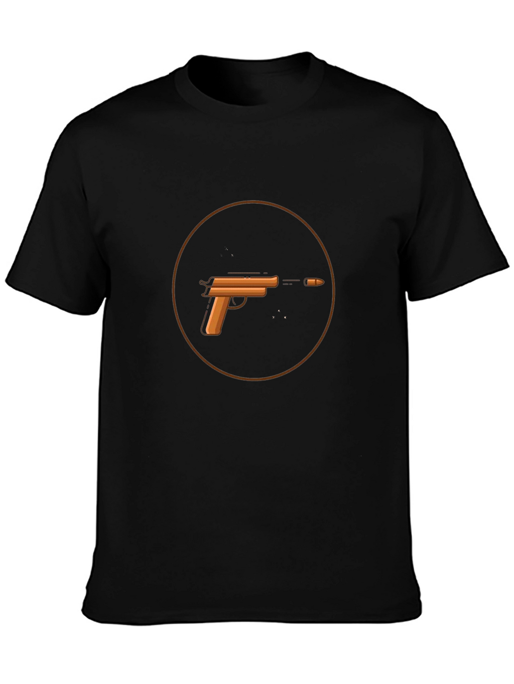 Gun Graphic T-Shirt - Casual Black Tee