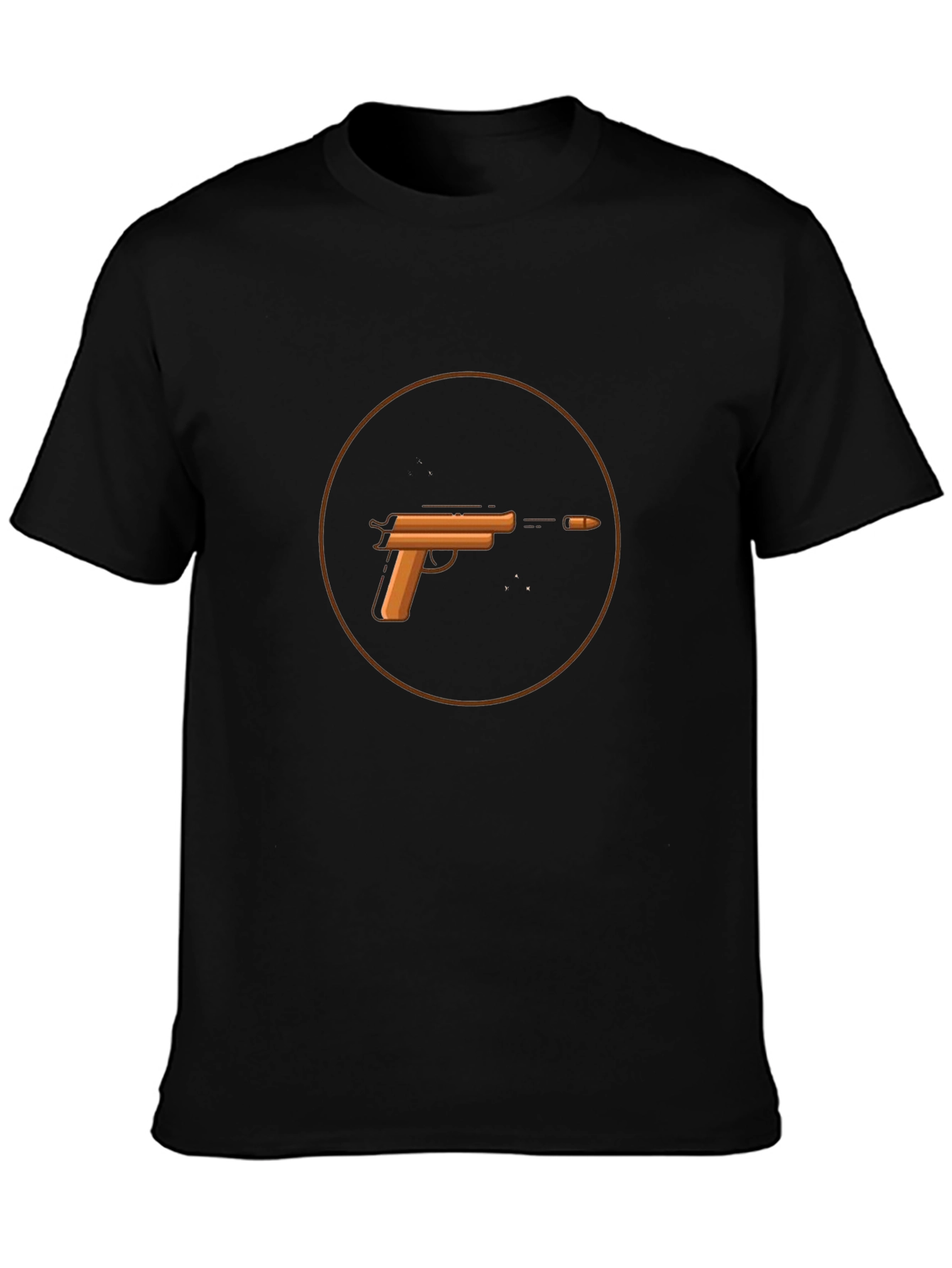 Gun Graphic T-Shirt - Casual Black Tee