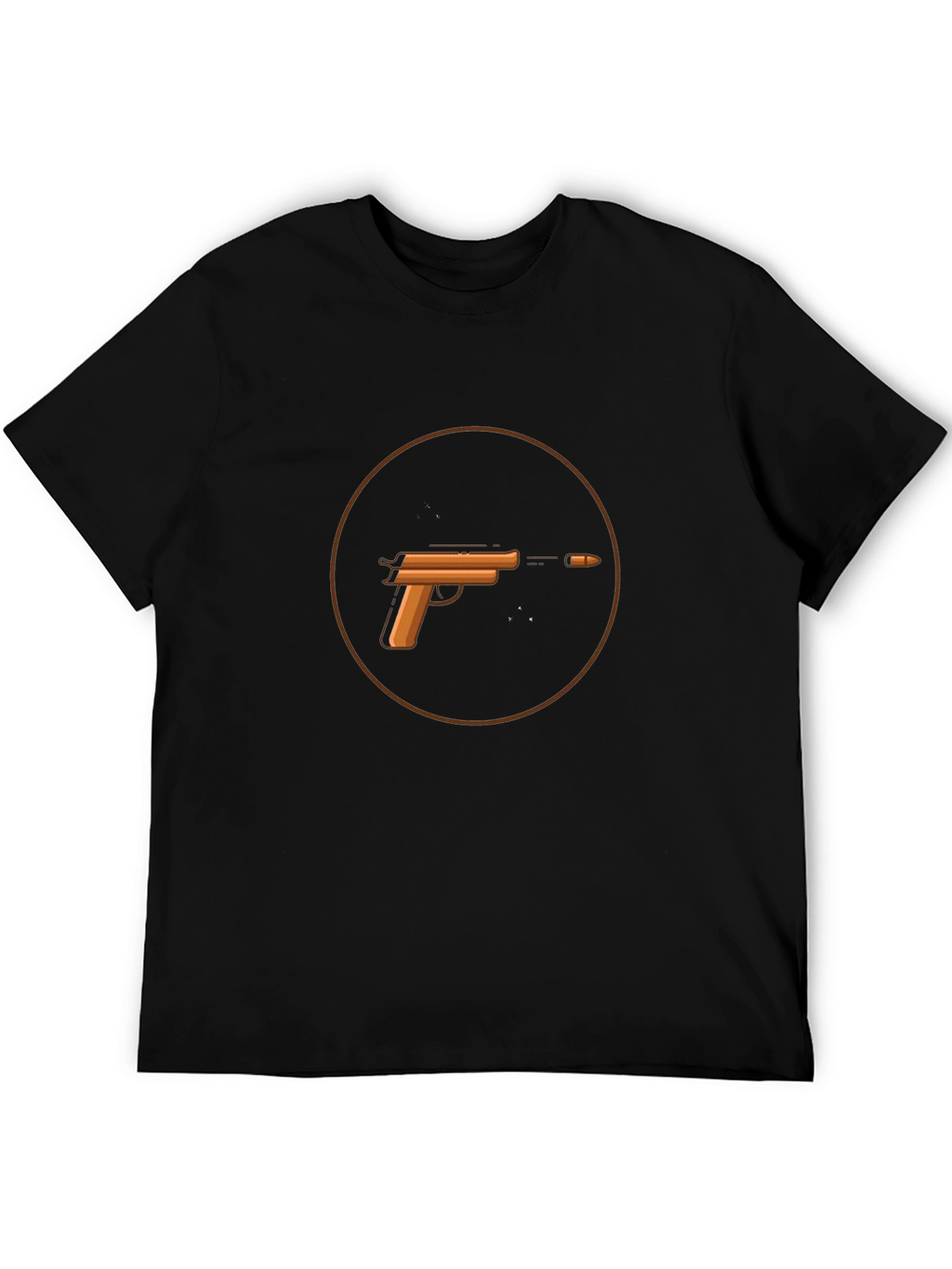 Gun Graphic T-Shirt - Casual Black Tee