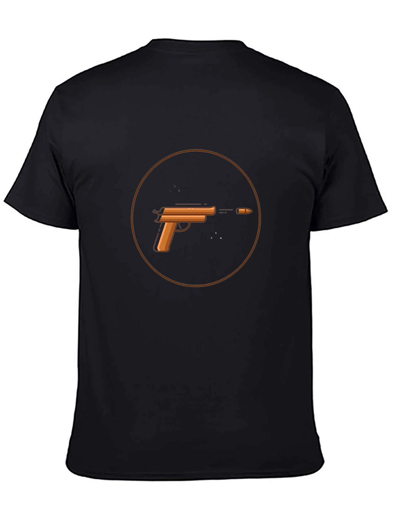 Gun Graphic T-Shirt - Casual Black Tee