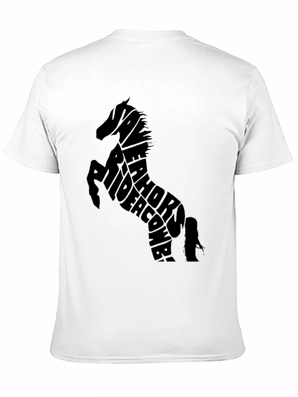 Horse Typography Black T-Shirt