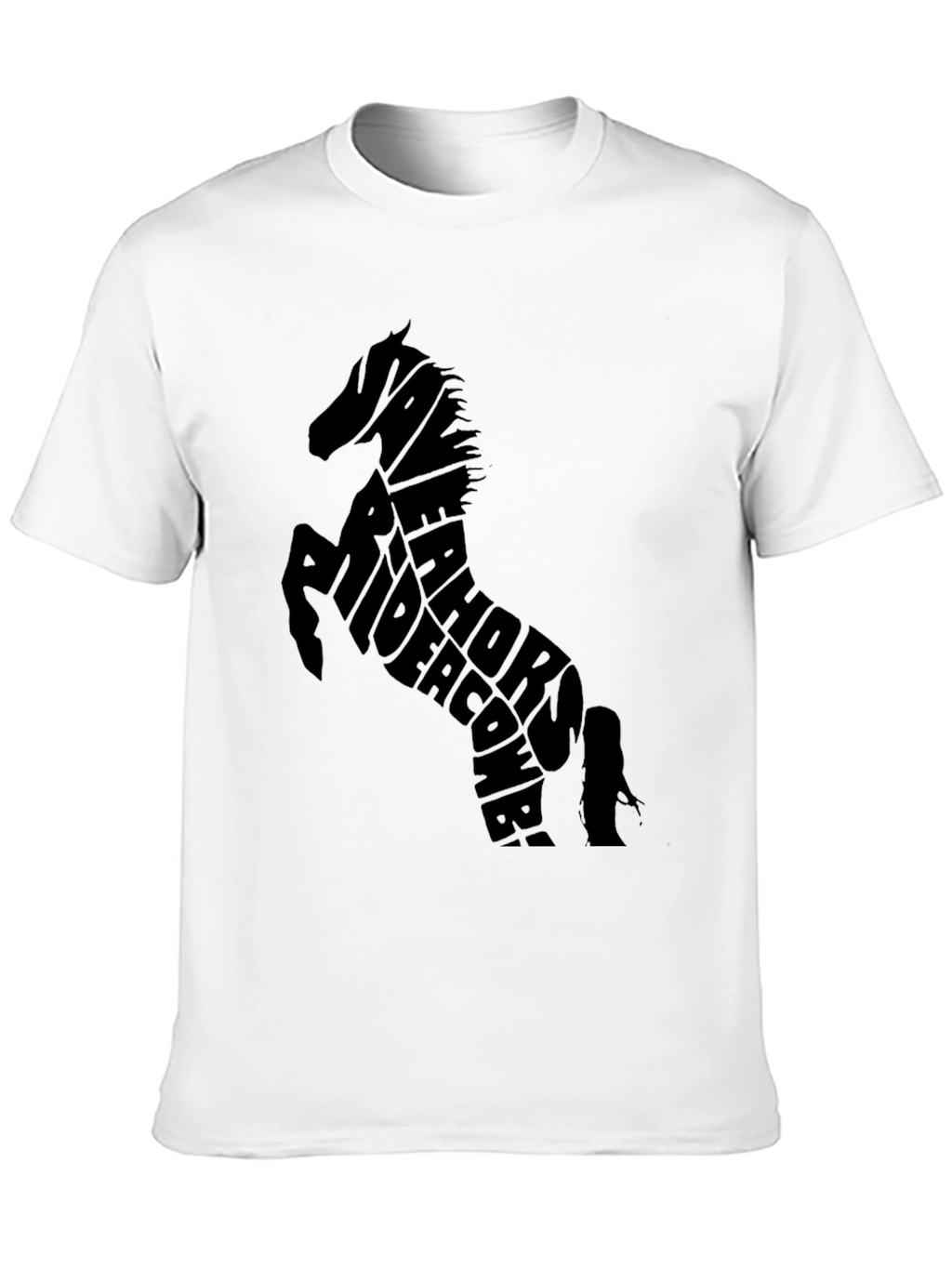 Horse Typography Black T-Shirt