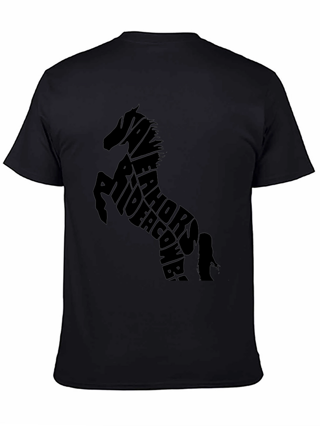 Horse Typography Black T-Shirt