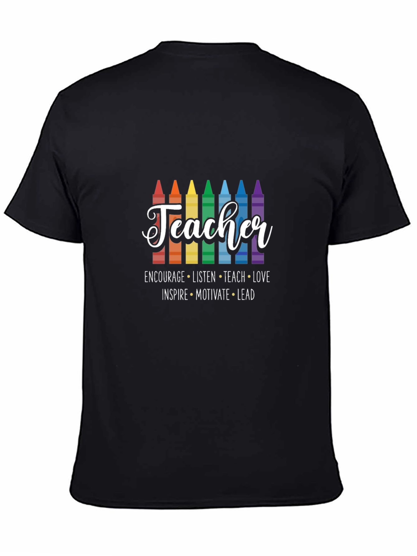 Teacher Crayon Graphic T-Shirt