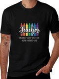 Teacher Crayon Graphic T-Shirt