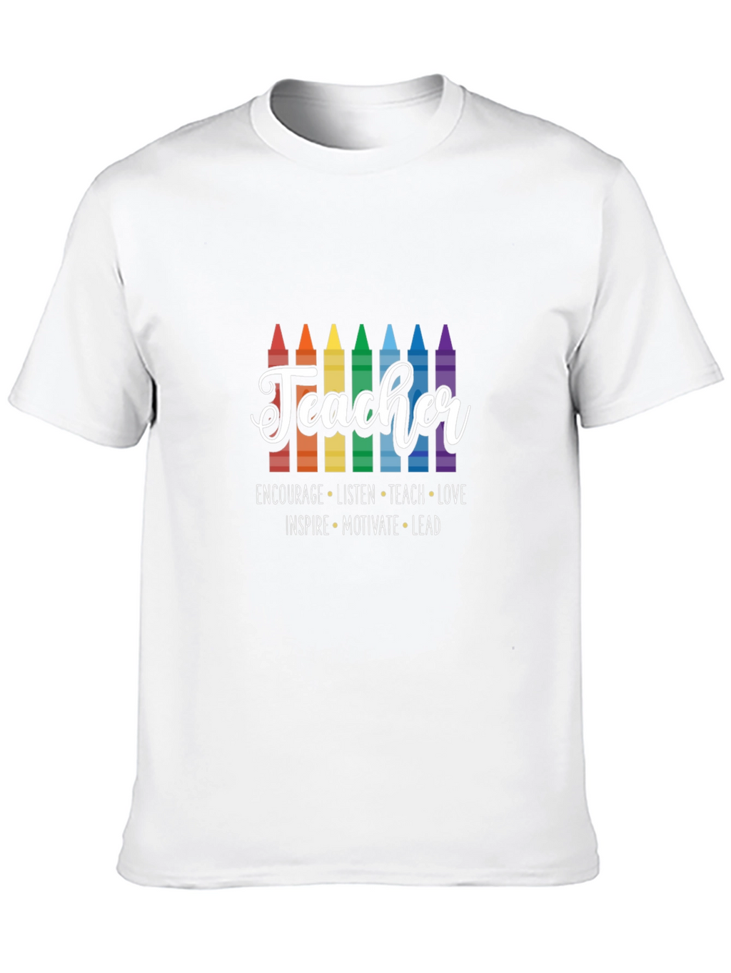 Teacher Crayon Graphic T-Shirt