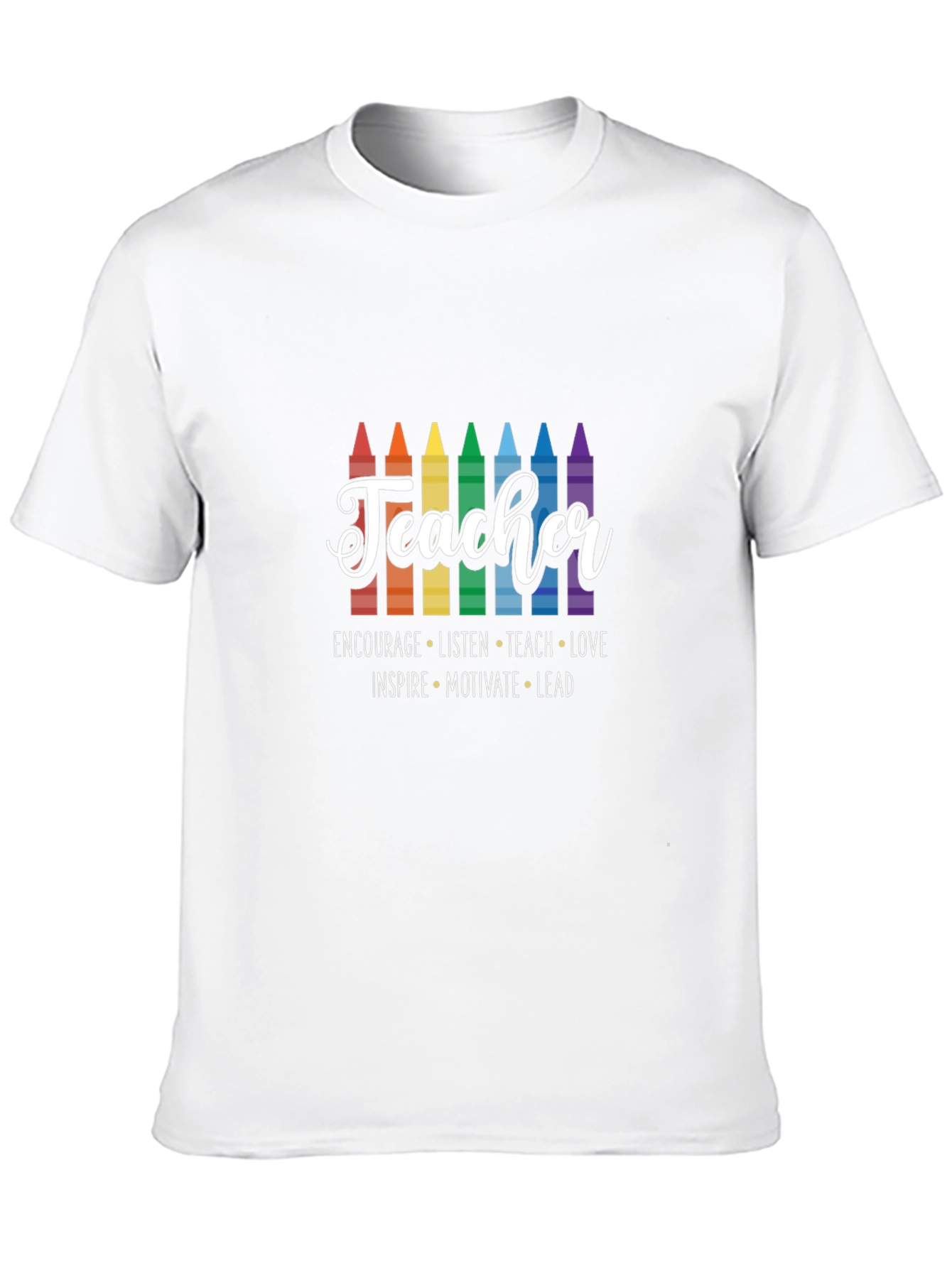Teacher Crayon Graphic T-Shirt