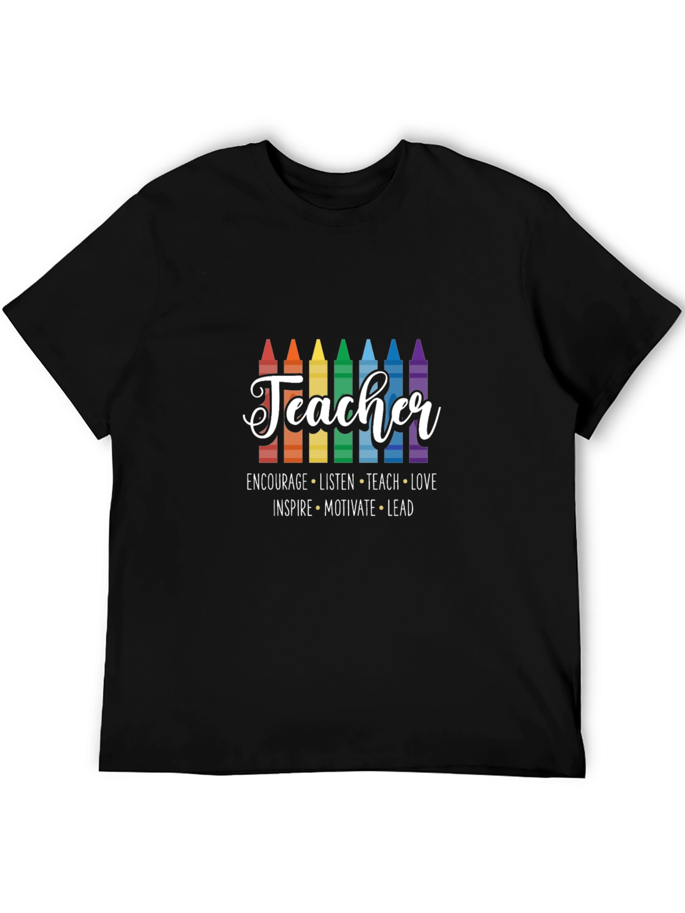 Teacher Crayon Graphic T-Shirt