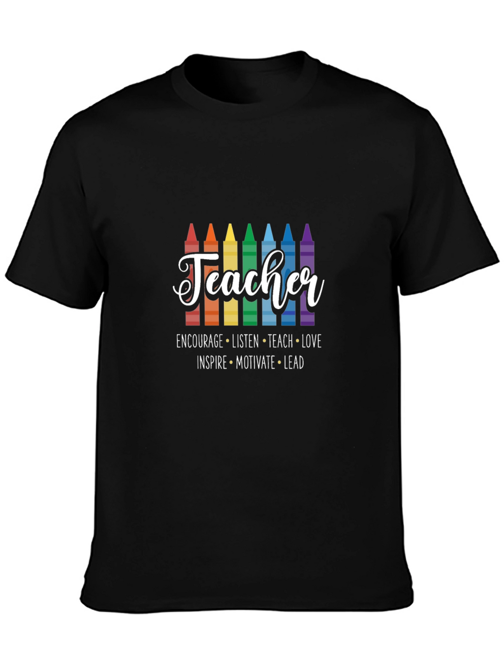 Teacher Crayon Graphic T-Shirt