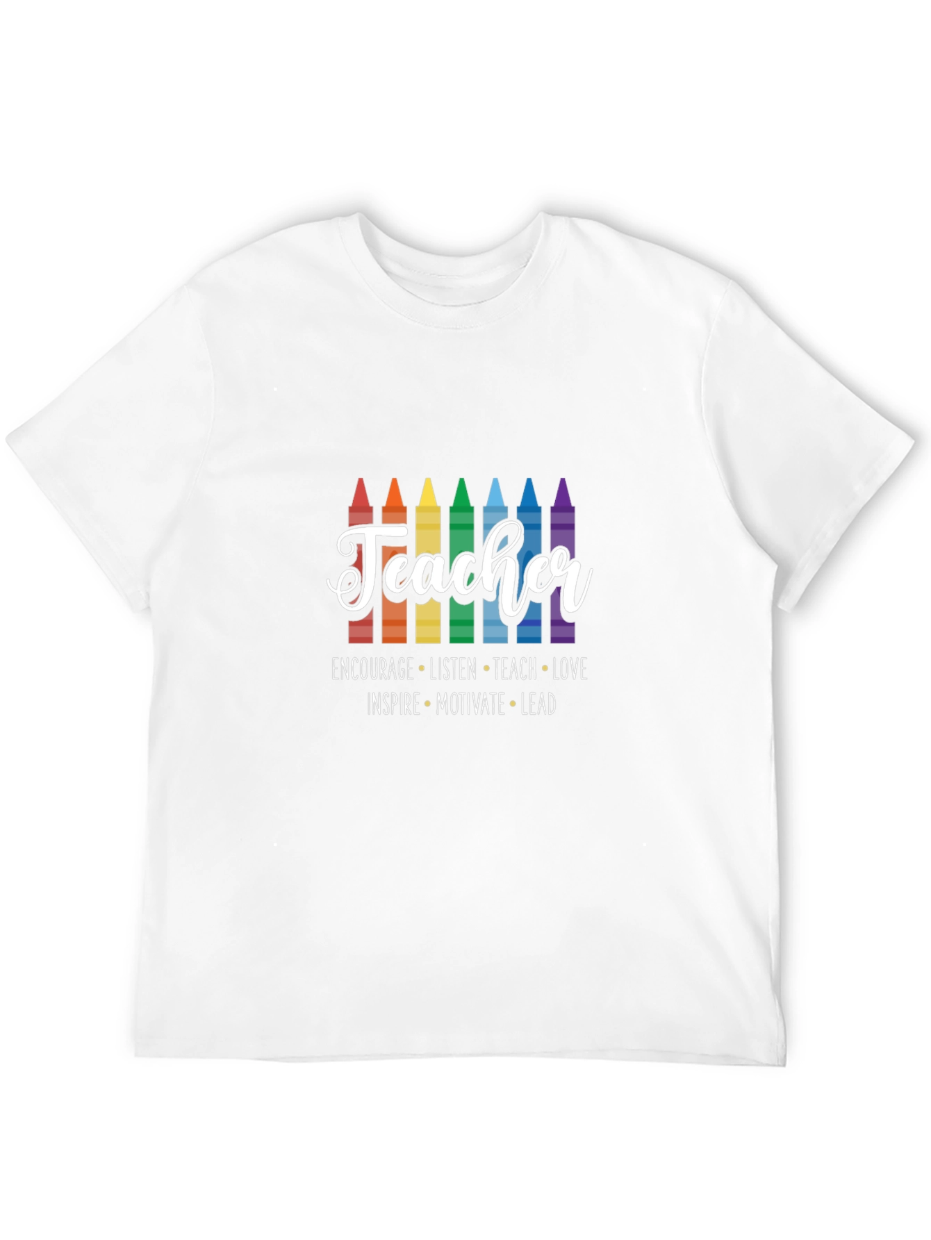 Teacher Crayon Graphic T-Shirt
