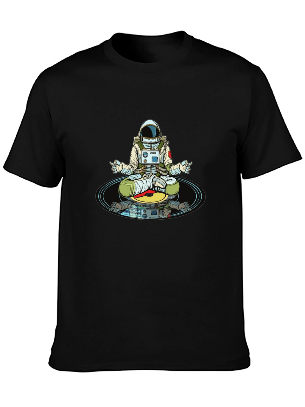 Meditating Astronaut T-Shirt - Cosmic Zen