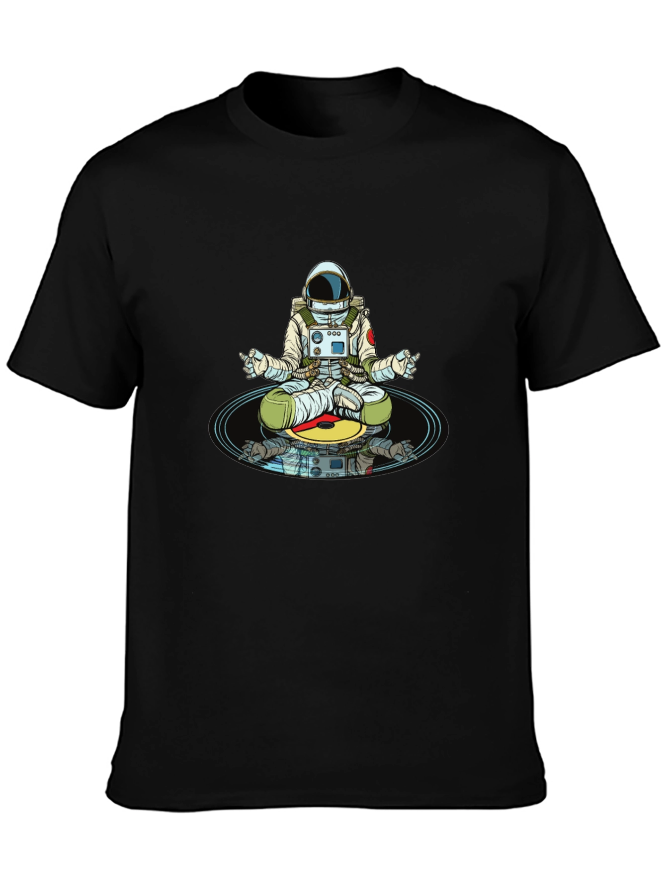 Meditating Astronaut T-Shirt - Cosmic Zen