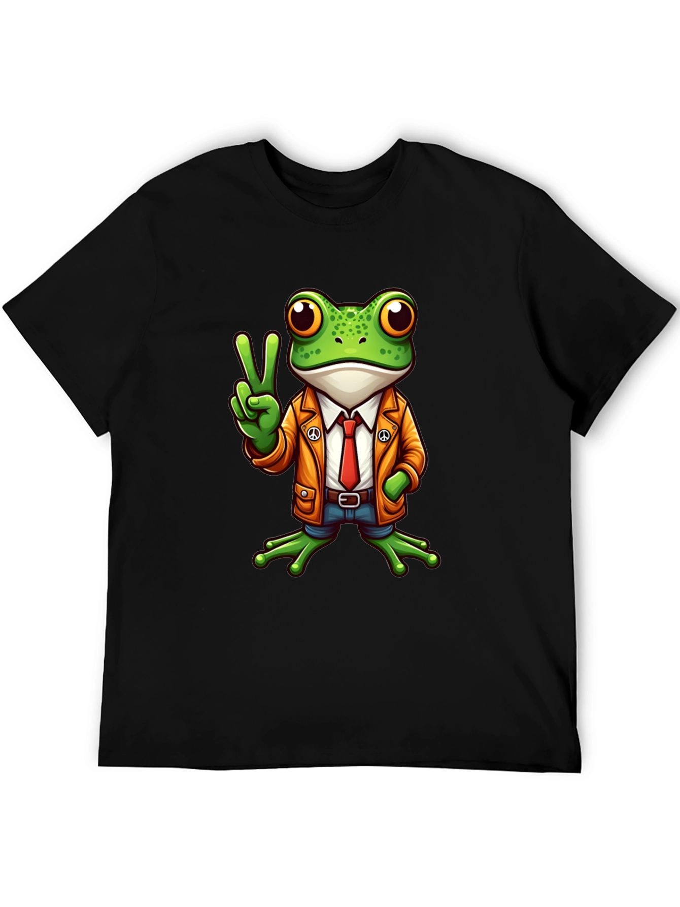 Frog Peace Sign T-Shirt - Cool Cartoon Graphic Tee