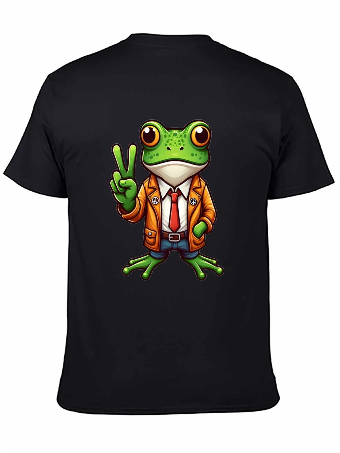 Frog Peace Sign T-Shirt - Cool Cartoon Graphic Tee