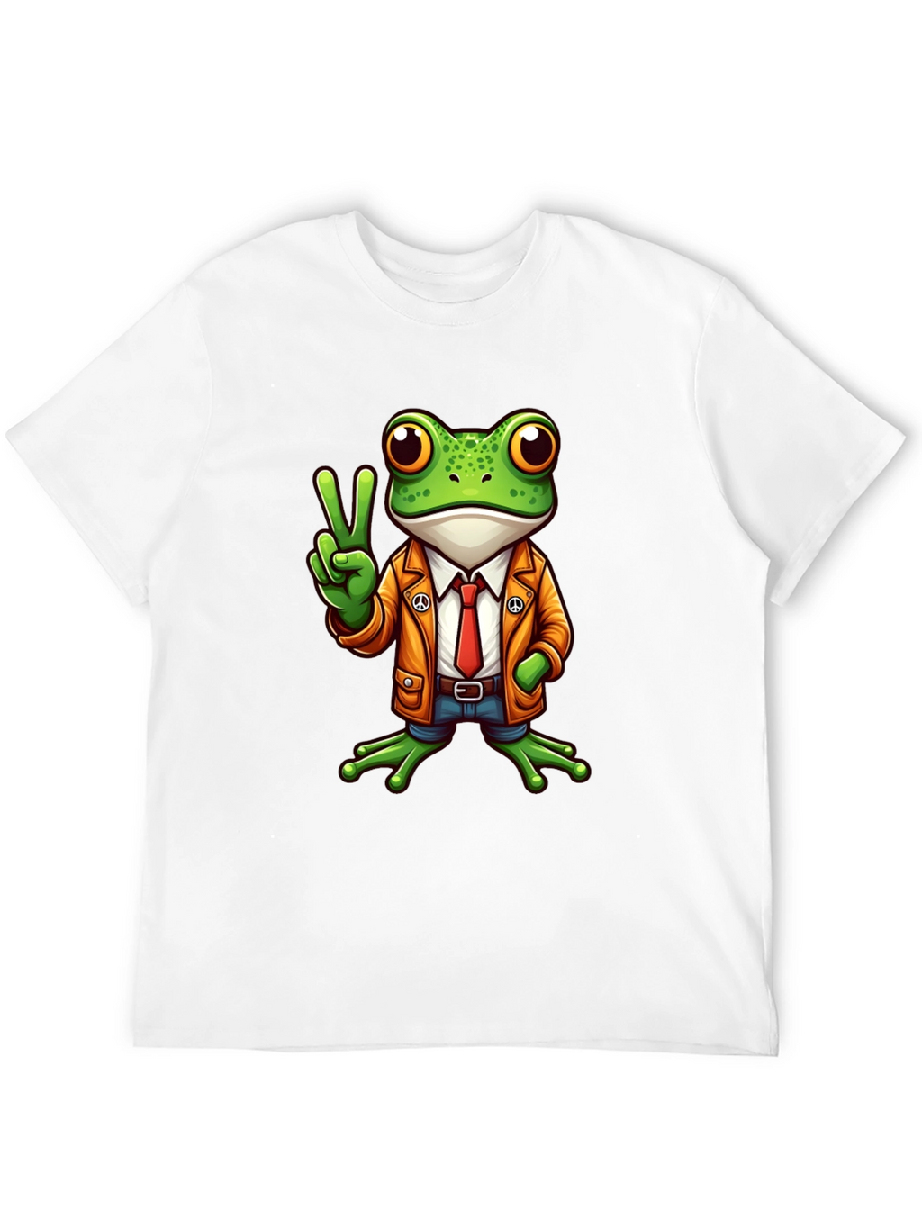 Frog Peace Sign T-Shirt - Cool Cartoon Graphic Tee