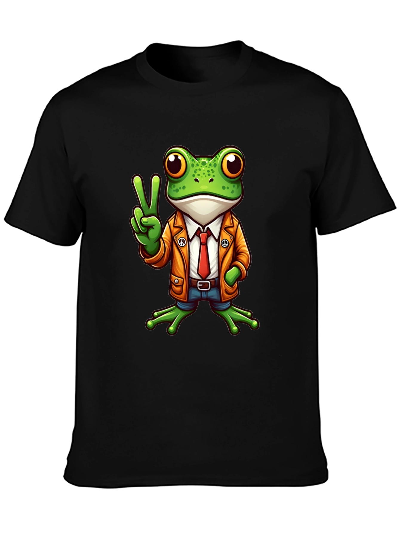 Frog Peace Sign T-Shirt - Cool Cartoon Graphic Tee