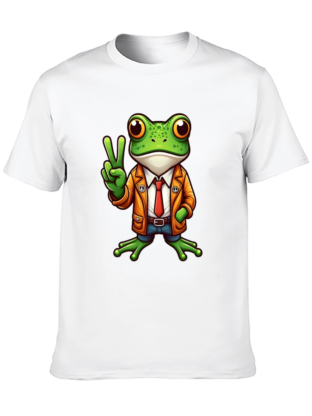Frog Peace Sign T-Shirt - Cool Cartoon Graphic Tee