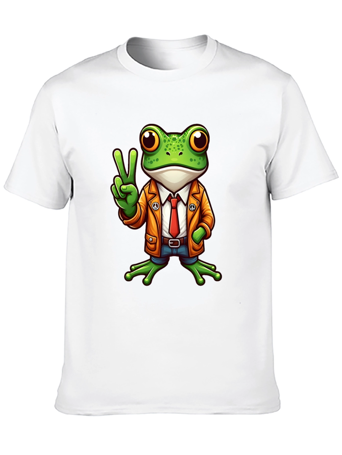 Frog Peace Sign T-Shirt - Cool Cartoon Graphic Tee