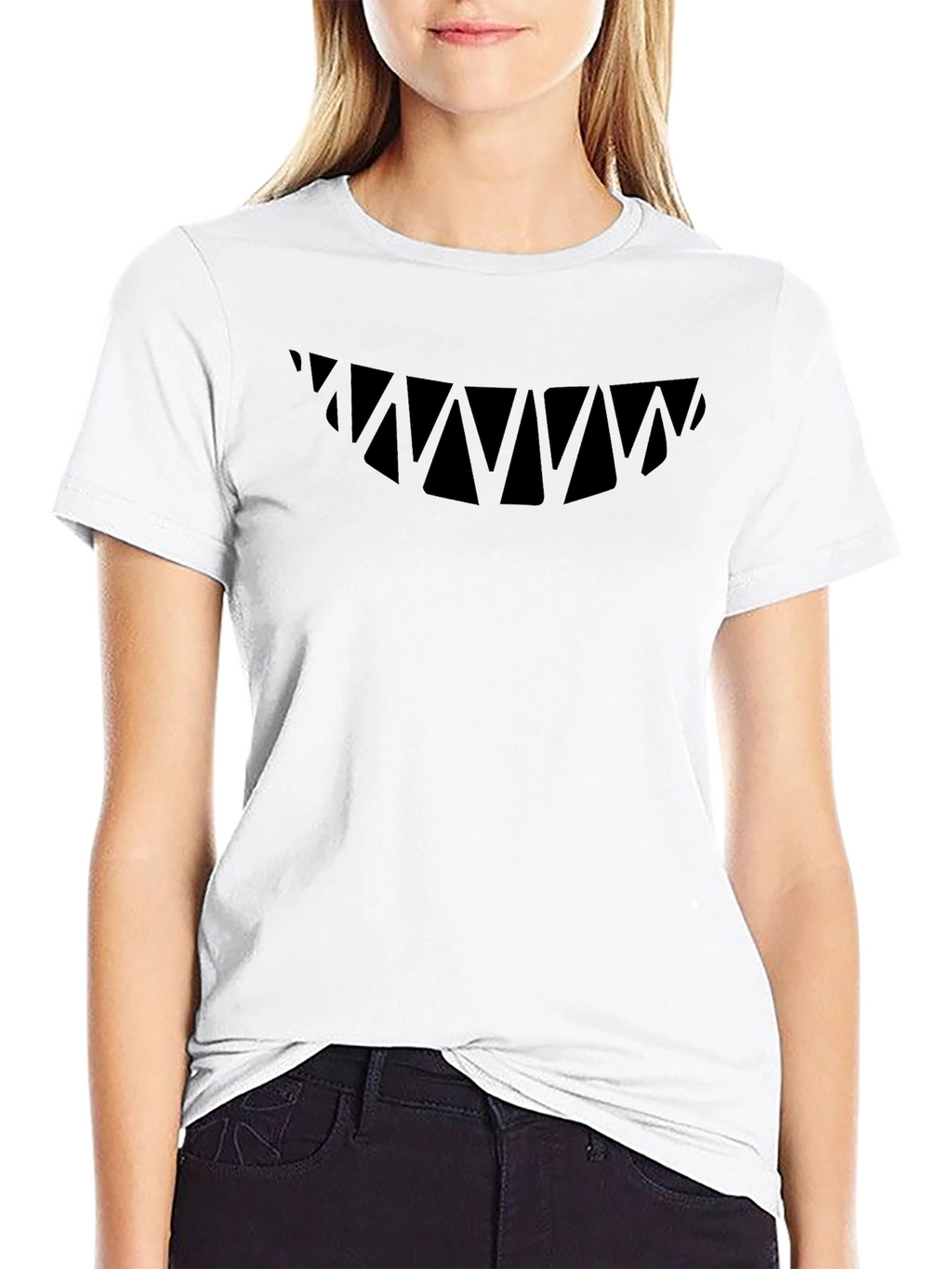 Shark Teeth Graphic Black T-Shirt