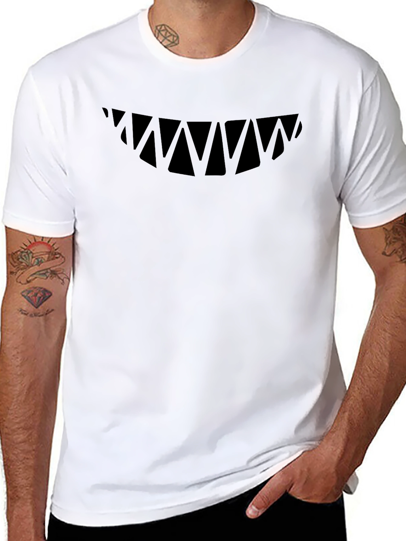 Shark Teeth Graphic Black T-Shirt
