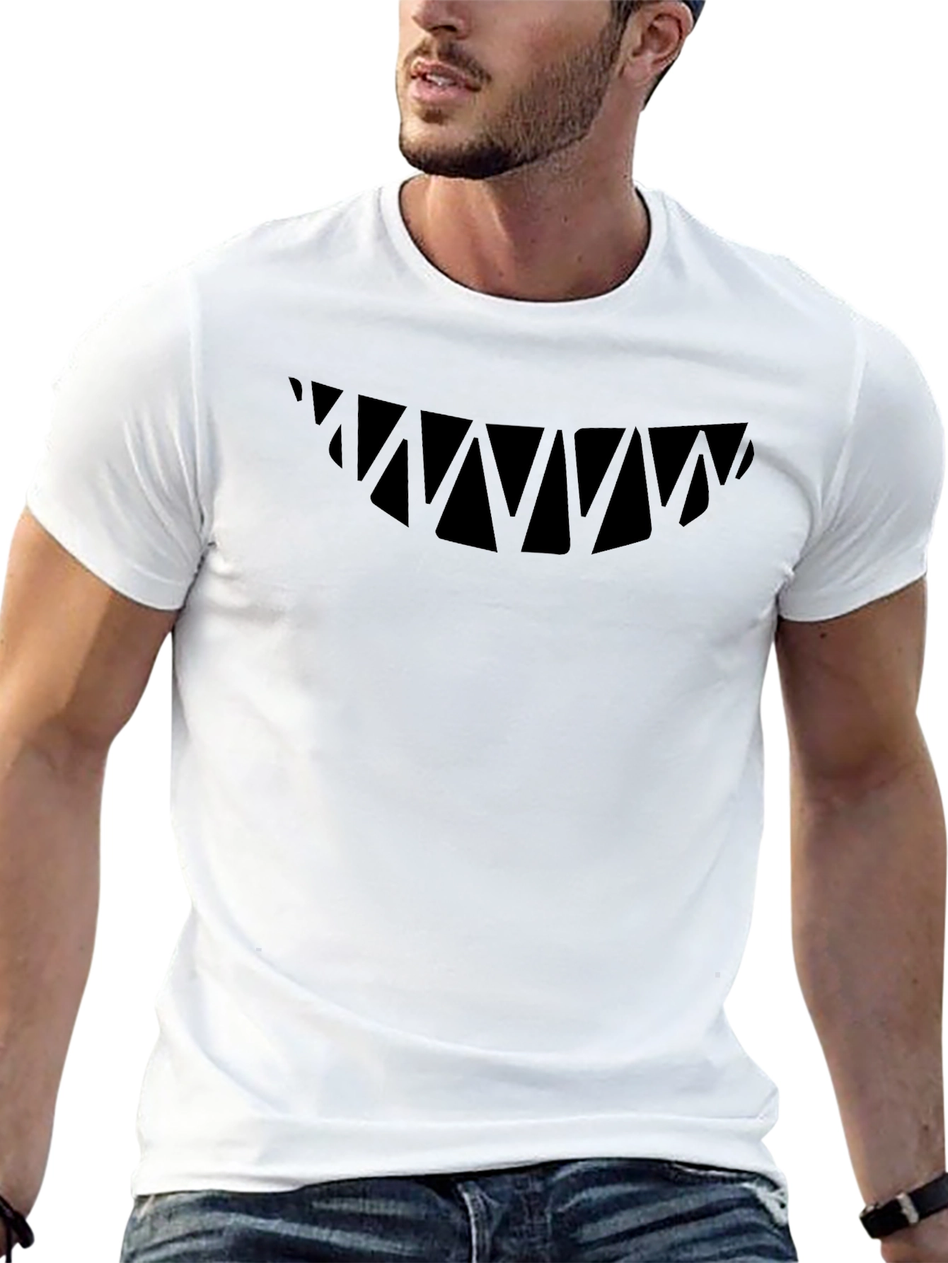 Shark Teeth Graphic Black T-Shirt