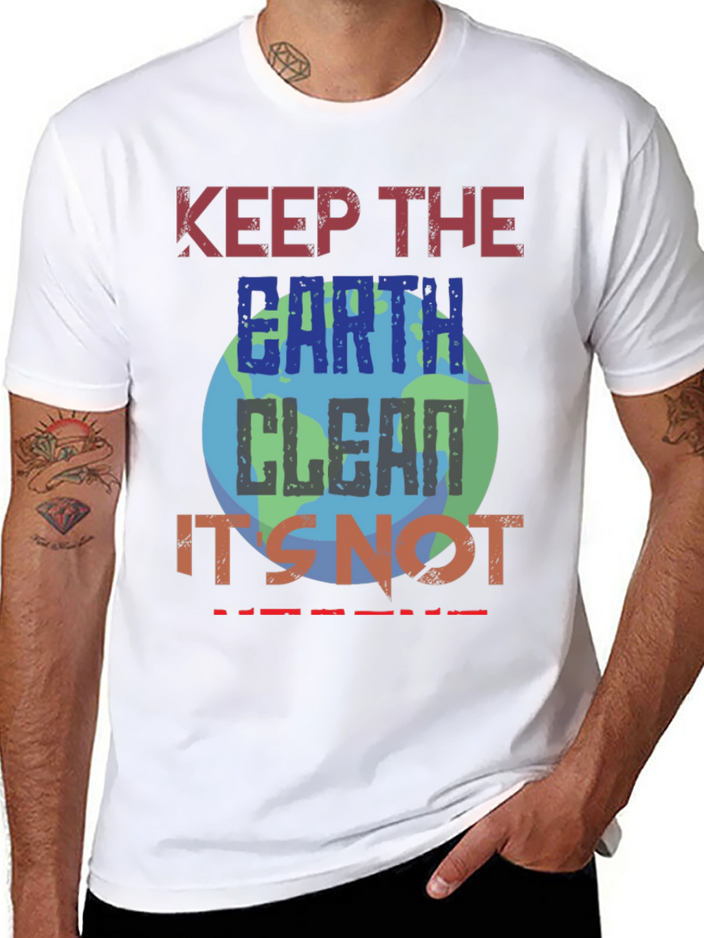 Keep Earth Clean T-Shirt - Eco-Friendly Planet Design