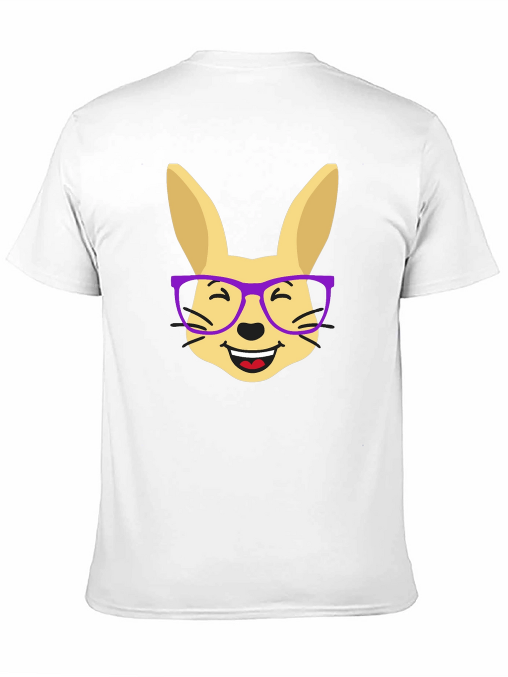 Funny Rabbit with Glasses Black T-Shirt