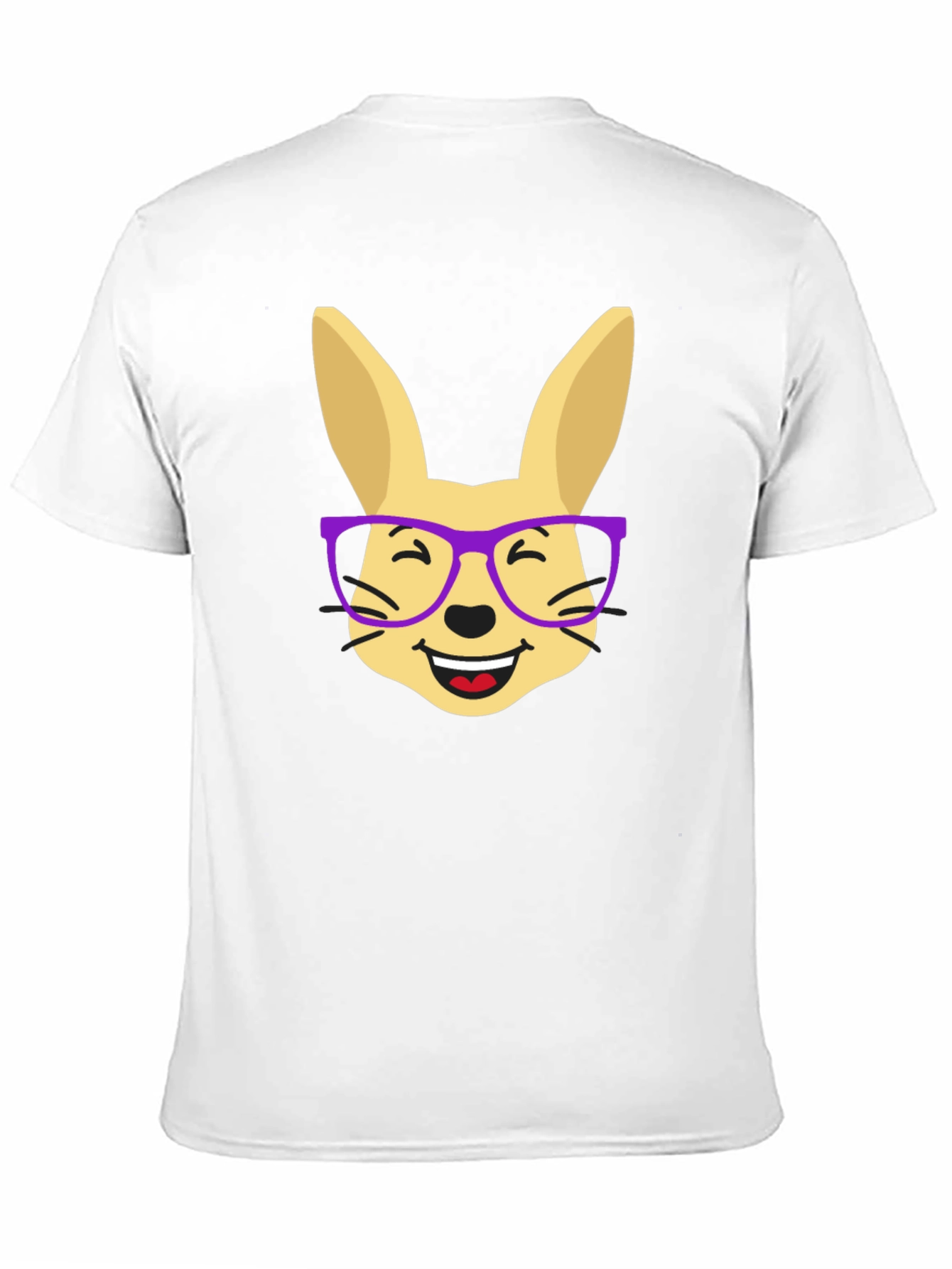 Funny Rabbit with Glasses Black T-Shirt