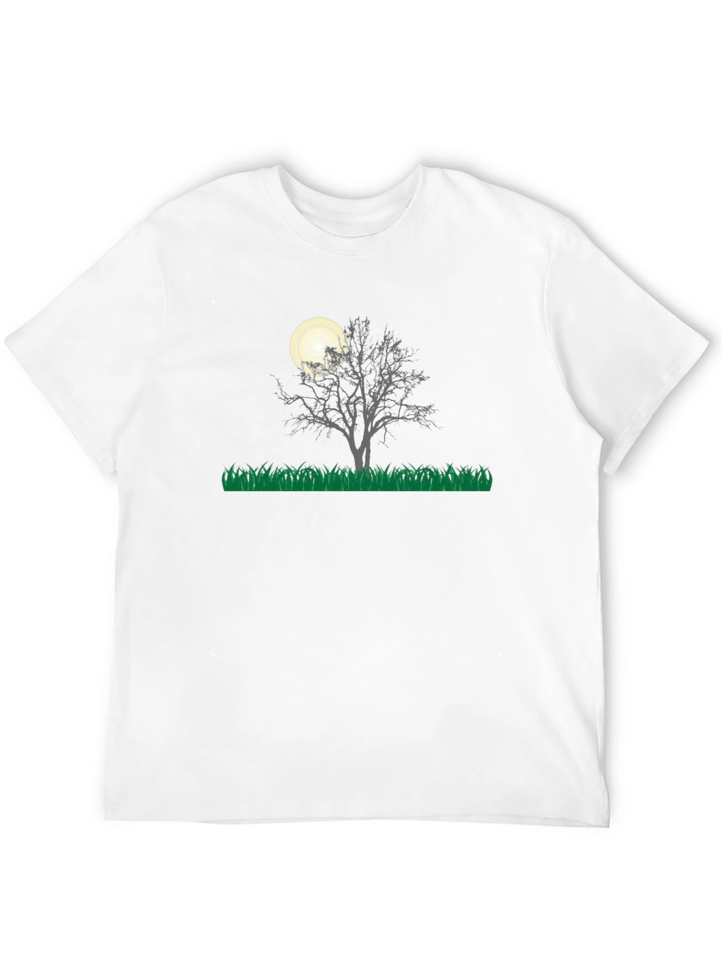 Eerie Night Tree Graphic Tee - Black Cotton Blend