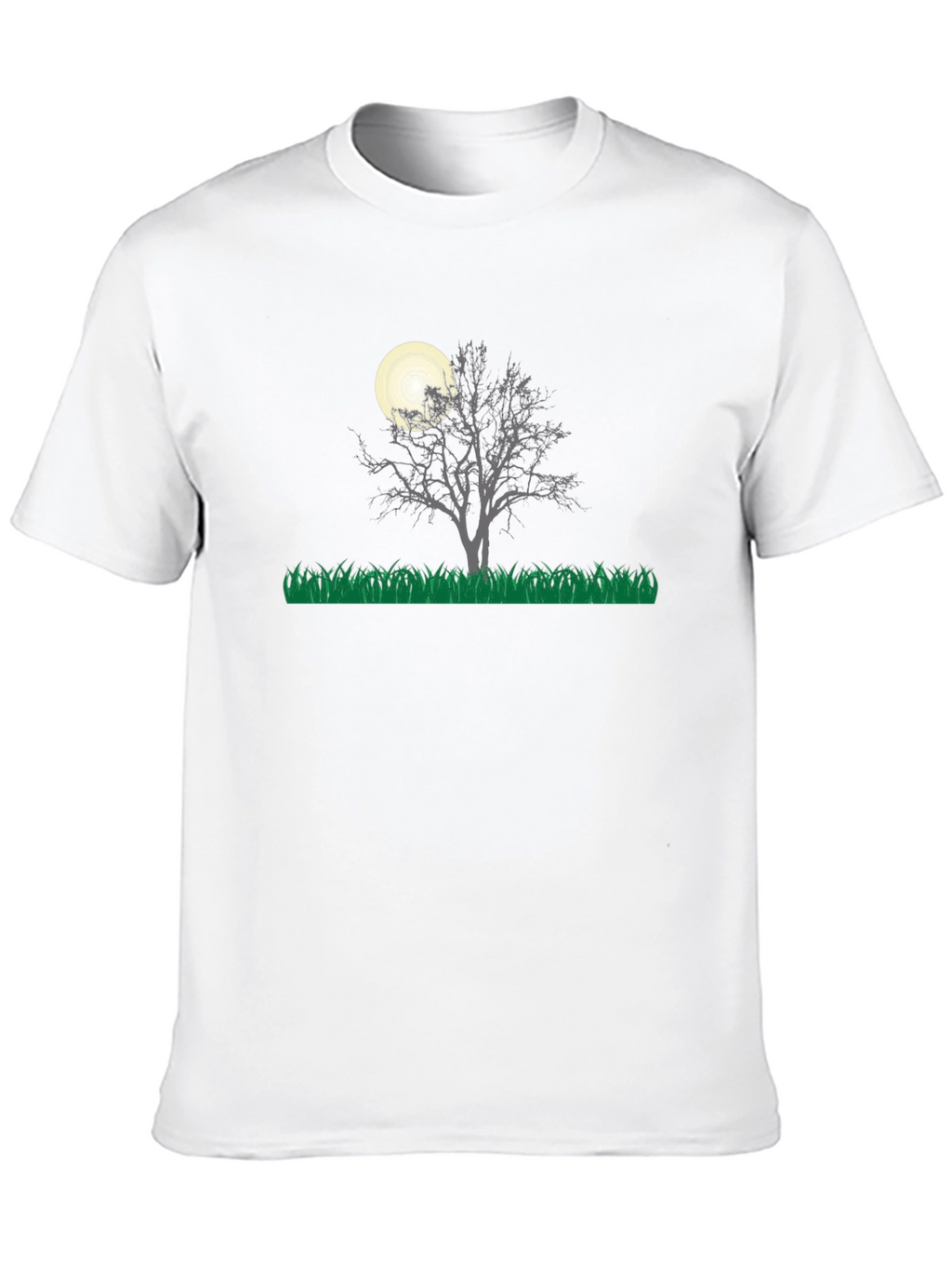 Eerie Night Tree Graphic Tee - Black Cotton Blend