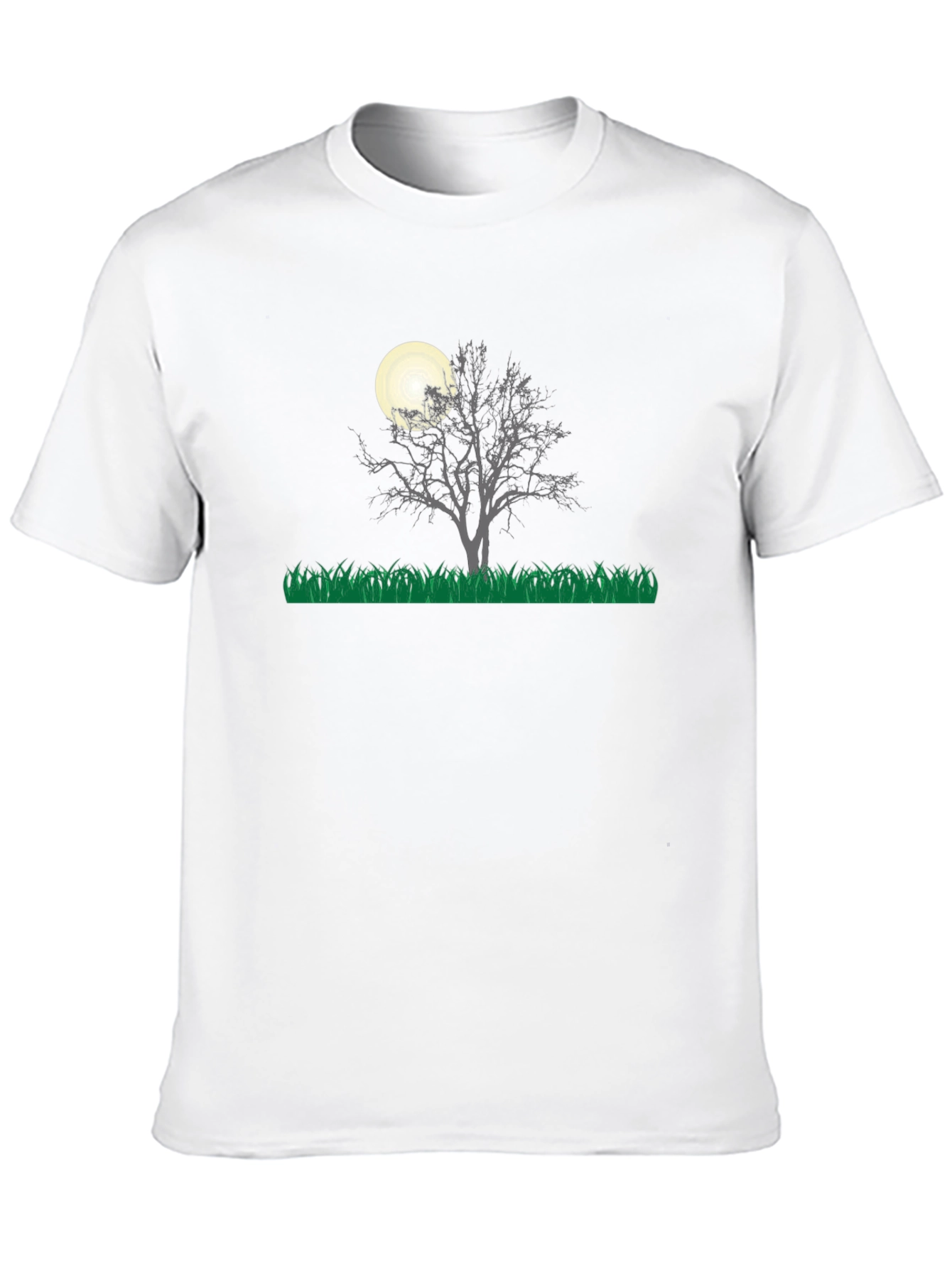 Eerie Night Tree Graphic Tee - Black Cotton Blend
