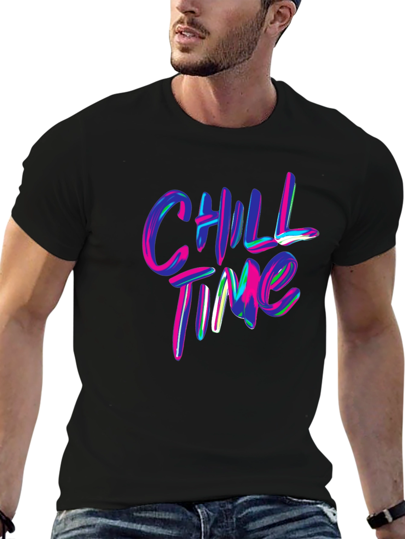 Chill Time Graphic Tee - Vibrant & Relaxed Style
