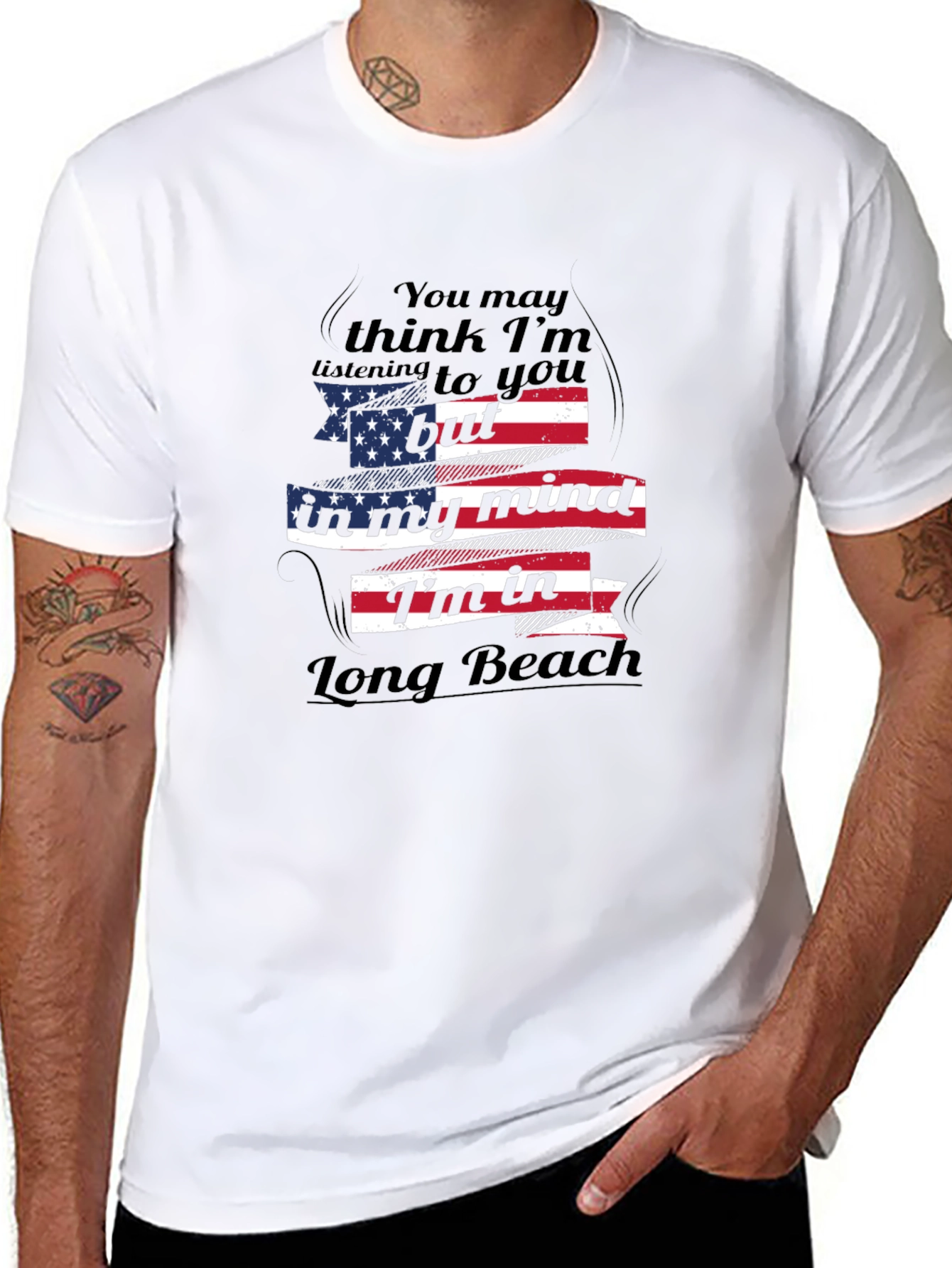 Long Beach Mind T-Shirt - Patriotic Design