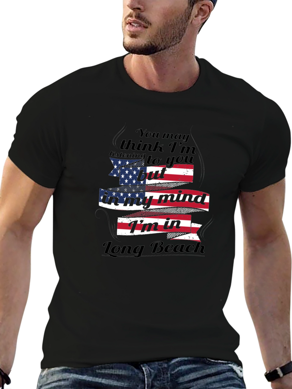 Long Beach Mind T-Shirt - Patriotic Design