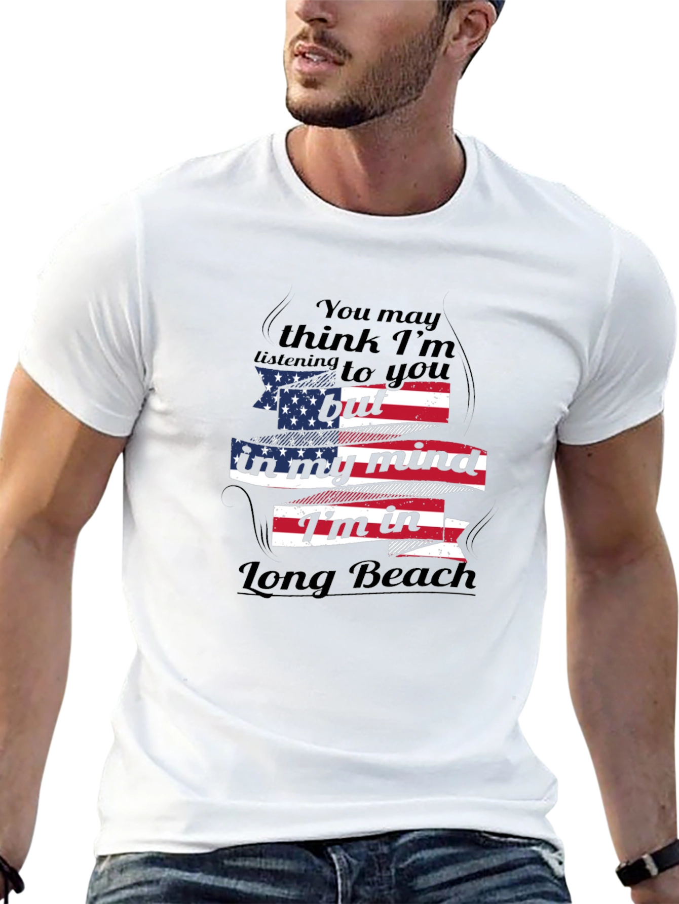 Long Beach Mind T-Shirt - Patriotic Design