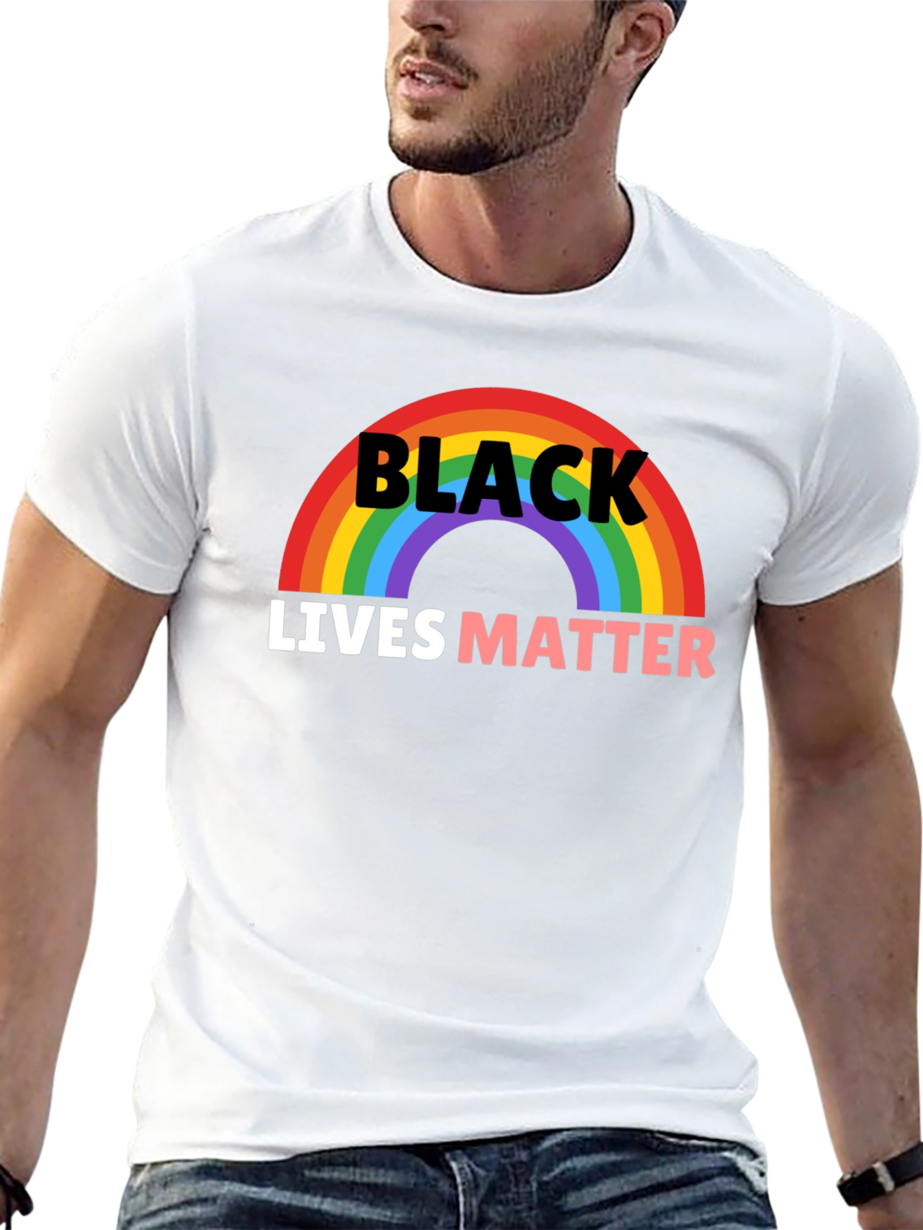 Black Lives Matter Rainbow Graphic Tee
