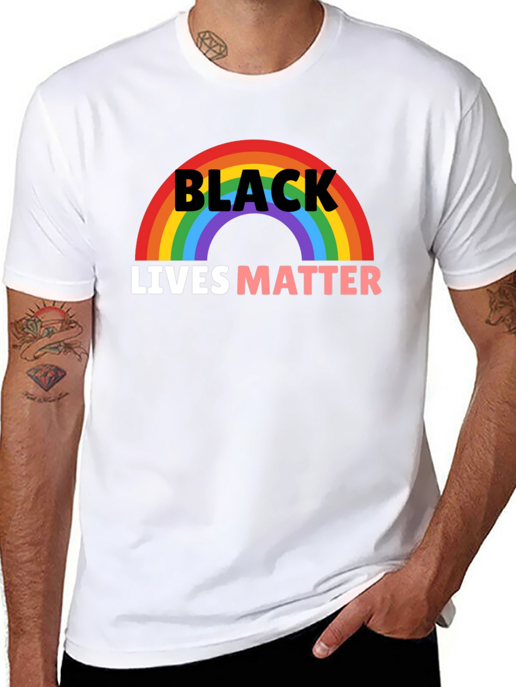 Black Lives Matter Rainbow Graphic Tee