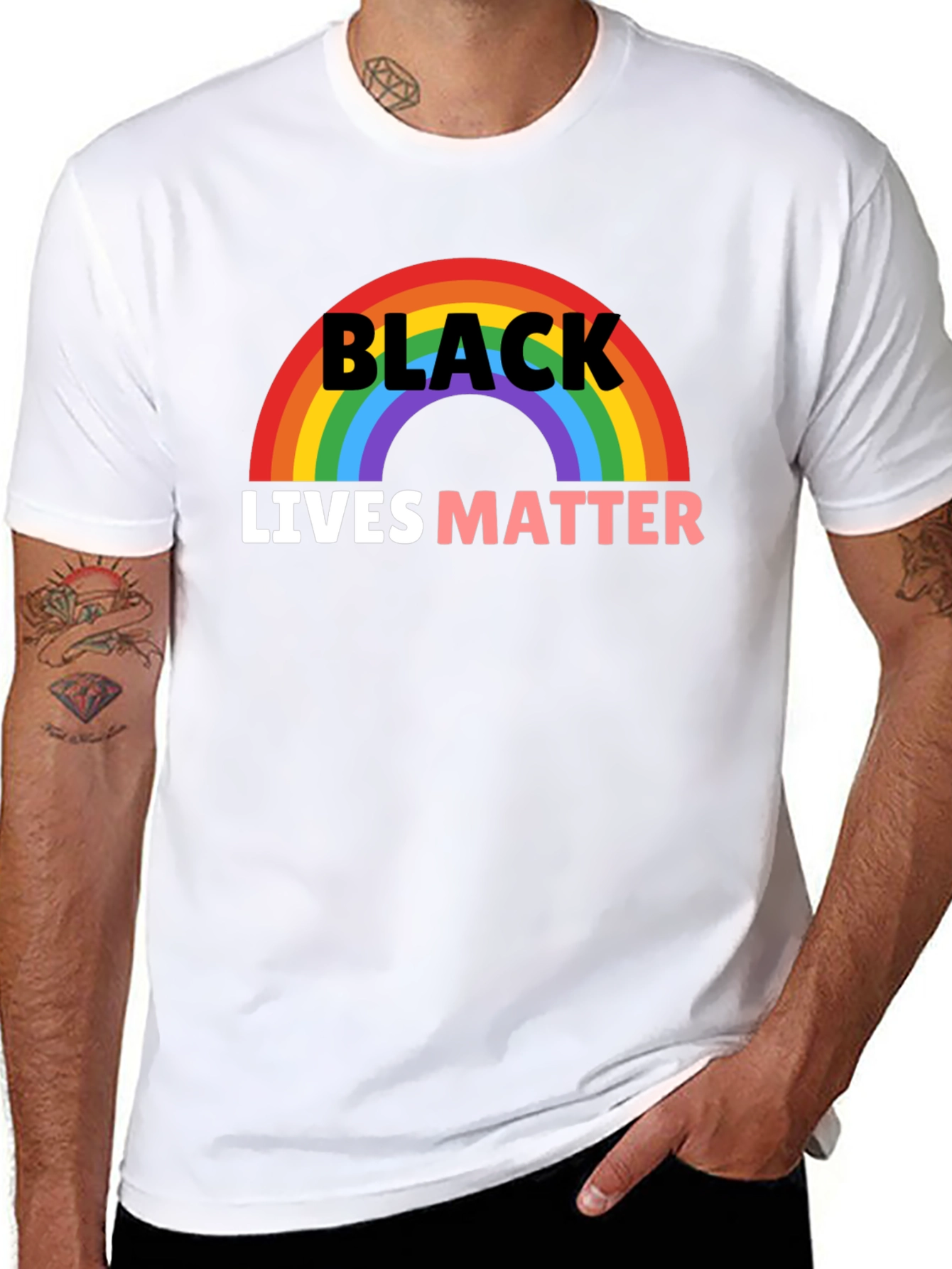 Black Lives Matter Rainbow Graphic Tee