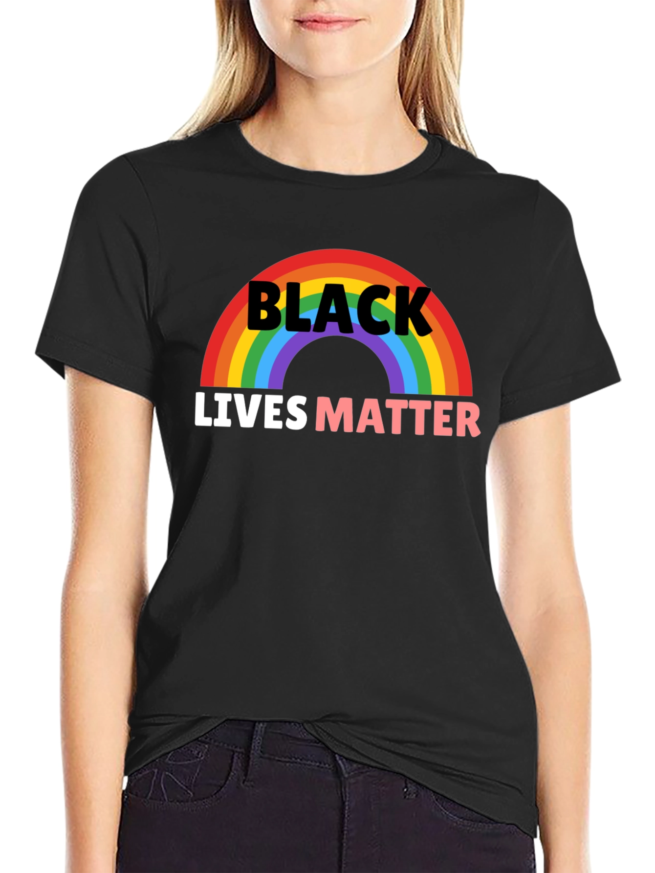 Black Lives Matter Rainbow Graphic Tee
