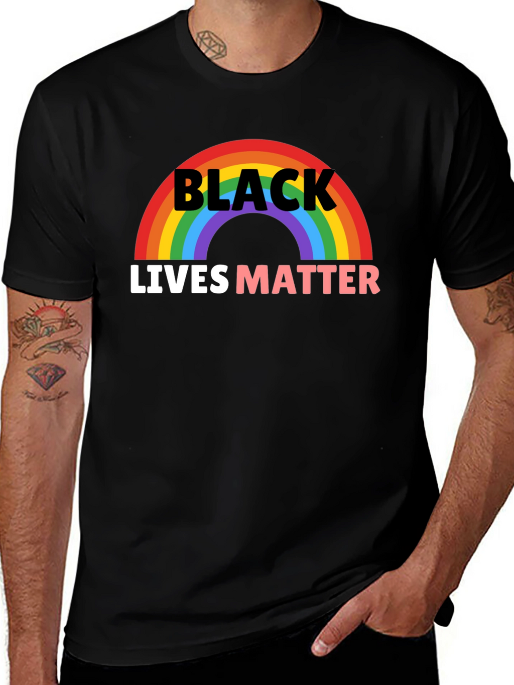 Black Lives Matter Rainbow Graphic Tee