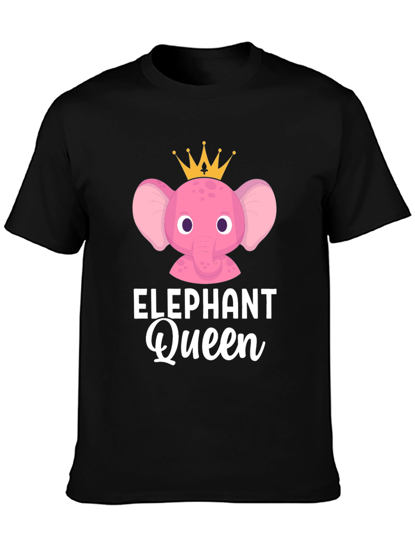 Elephant Queen Graphic T-Shirt - Cute Cartoon Animal Tee