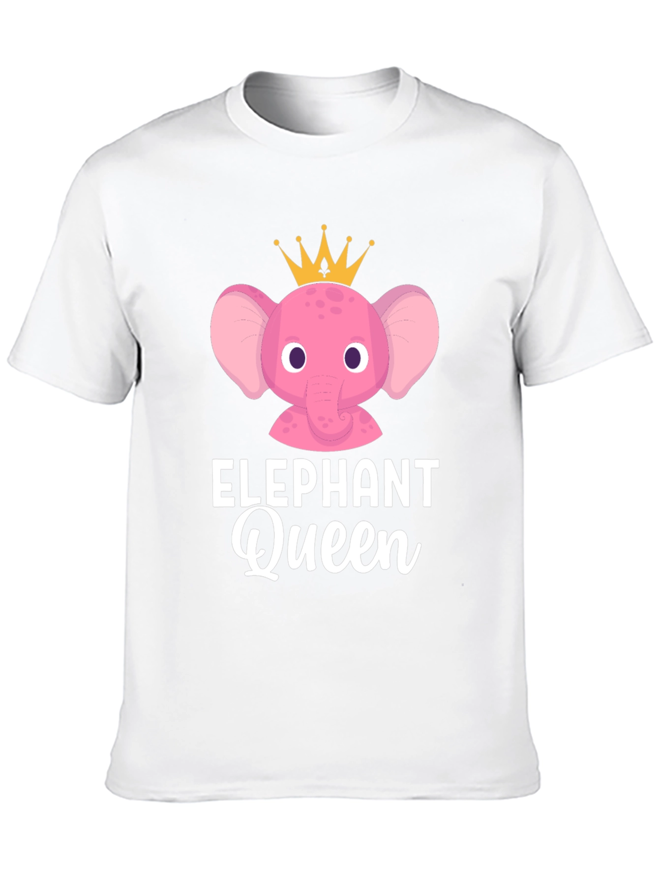 Elephant Queen Graphic T-Shirt - Cute Cartoon Animal Tee