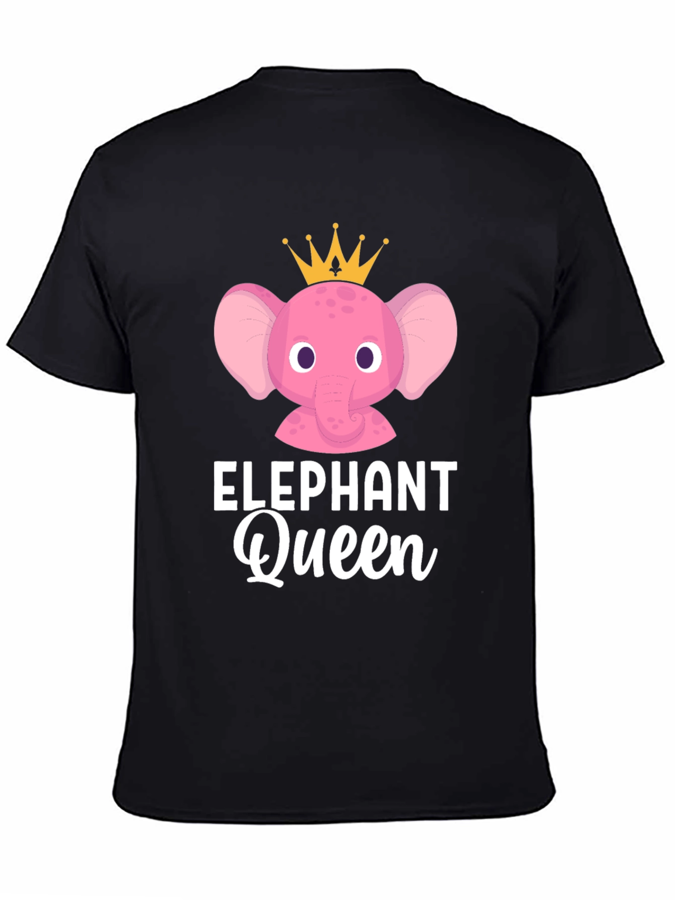 Elephant Queen Graphic T-Shirt - Cute Cartoon Animal Tee