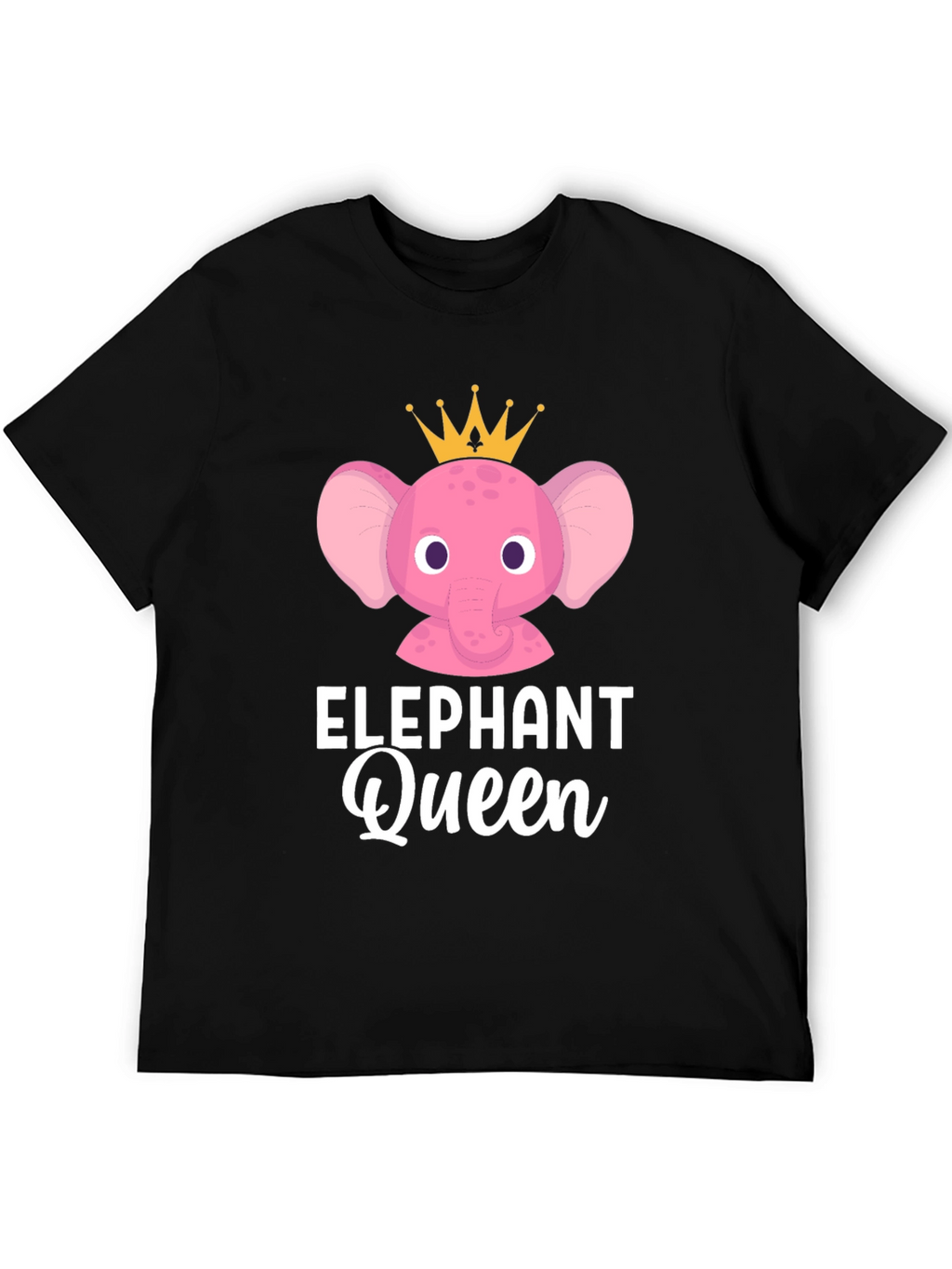 Elephant Queen Graphic T-Shirt - Cute Cartoon Animal Tee
