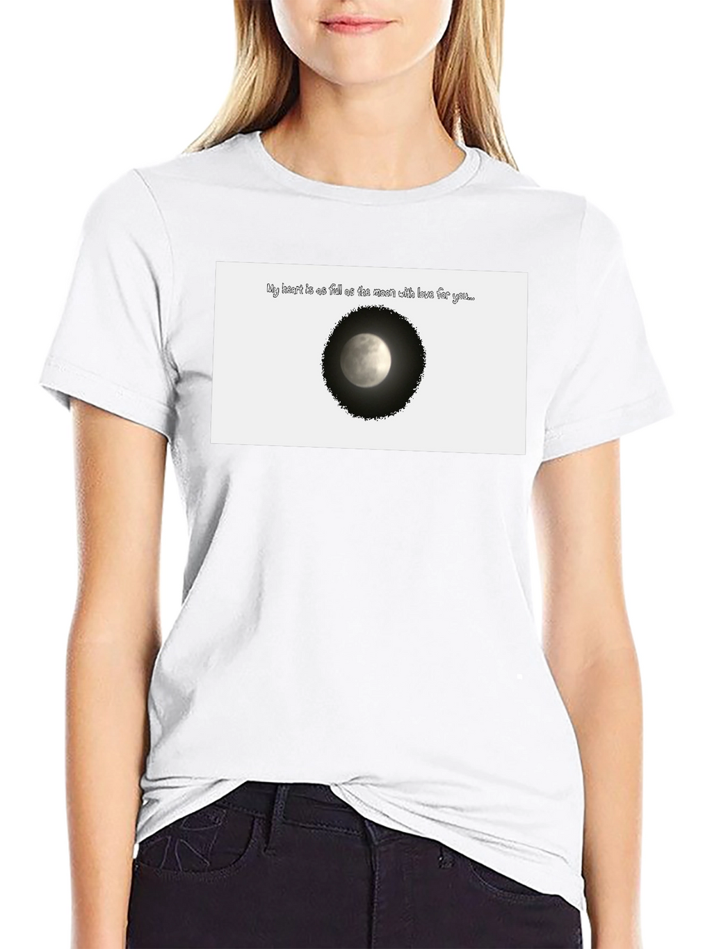 Moon Love T-Shirt - Heart Full of Love Design